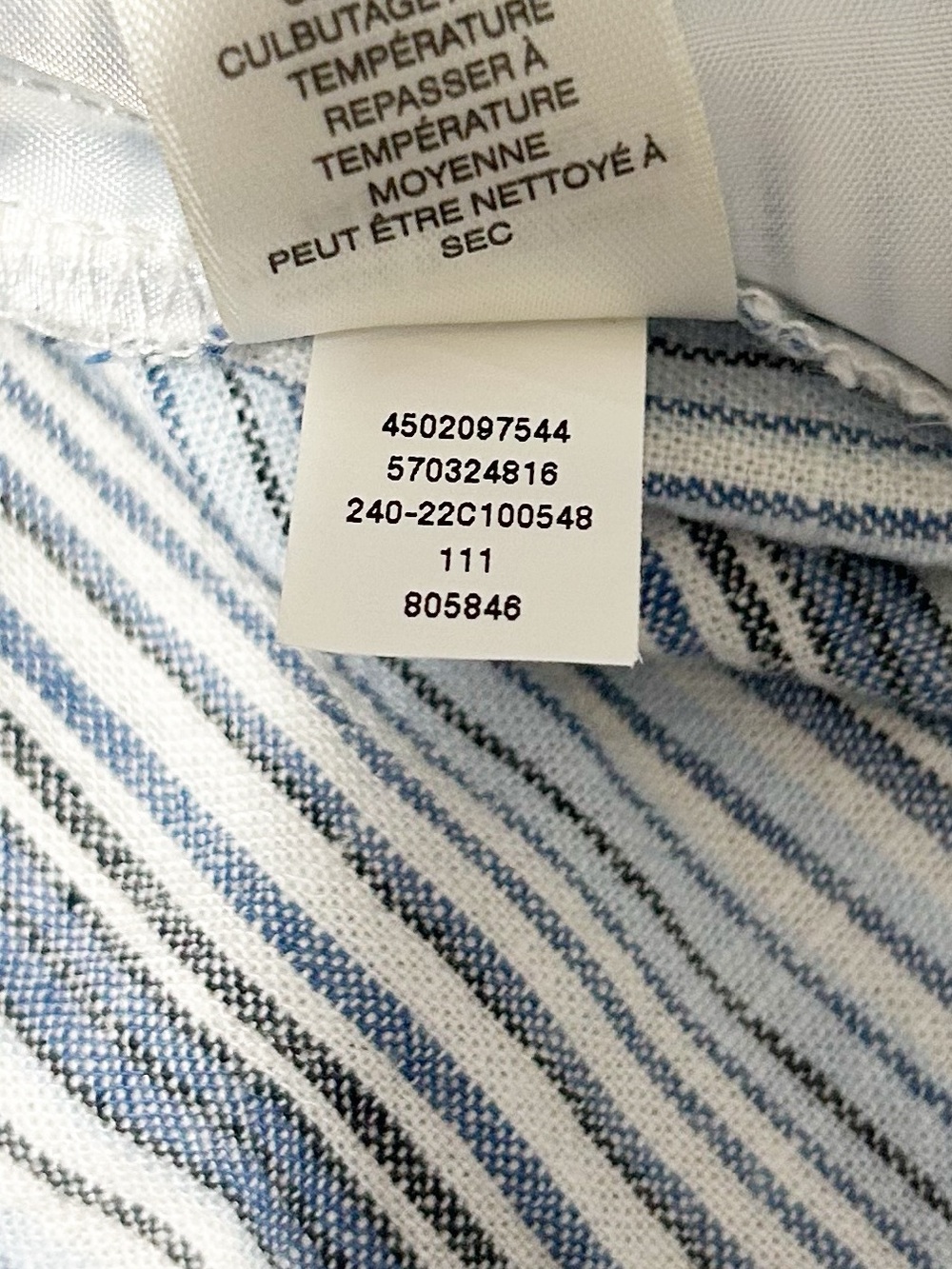 Chico’s Linen Blend Blue White Striped Wide Leg Crop Pants Size 1.5 - Picture 11 of 12